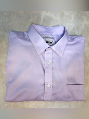 Joseph Abboud Men's Light Lavender Dress Shirt 17.5 36/37 Tall